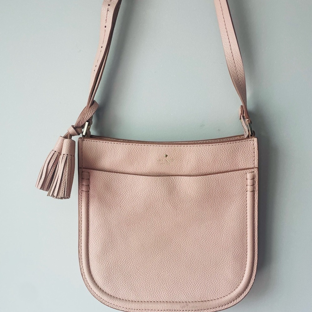Kate Spade Orchard Street Hemsley Pink and Cream Crossbody Bag with Tassel